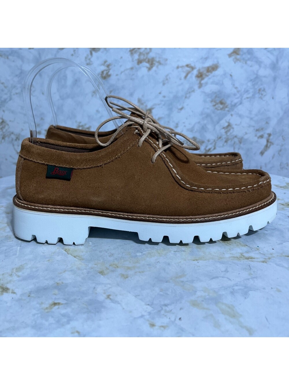 GH Bass Co Wallace Mens Size 7.5M Shoes Brown White Suede Comfort Ranger Loafers